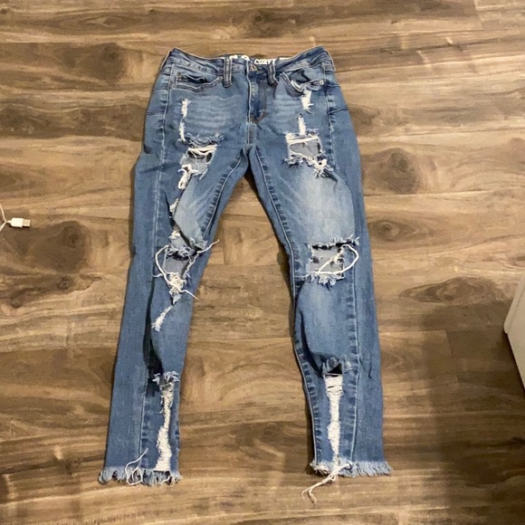 COPY - S.O.N.G High Rise Ripped Jeans - Picture 1 of 5